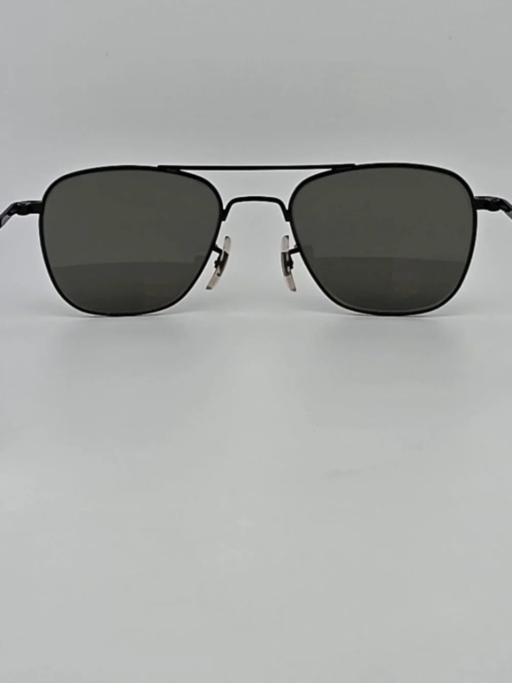American Optical Original Pilot OP-52B Black Grey Glass Lens Aviator Sunglasses